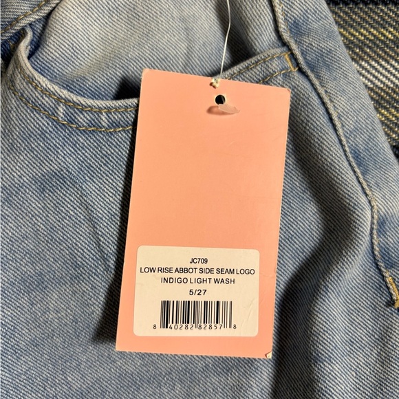 Juicy Couture Logo Wide Leg Indigo Light Wash Blue Jeans 5/27 NWT - Picture 7 of 7